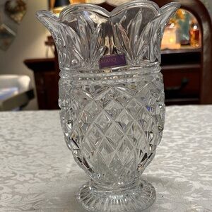 Marquise Clear Crystal Cut Pineapple-Style Glass Vase